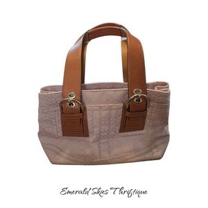 Coach Y2K Lilac Small C's Monogram Signature Logo C0867 Canvas VTG free ship